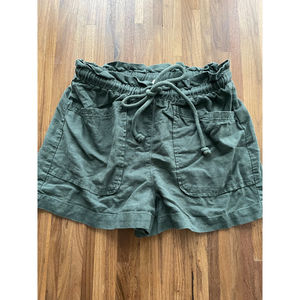Universal Thread Shorts Linen Blend Pull On Utility Tie